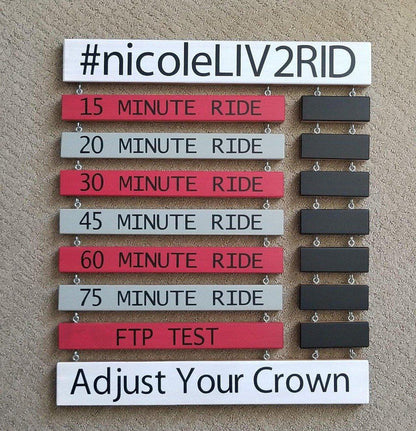 Customized spin class record board to celebrate cycling achievements