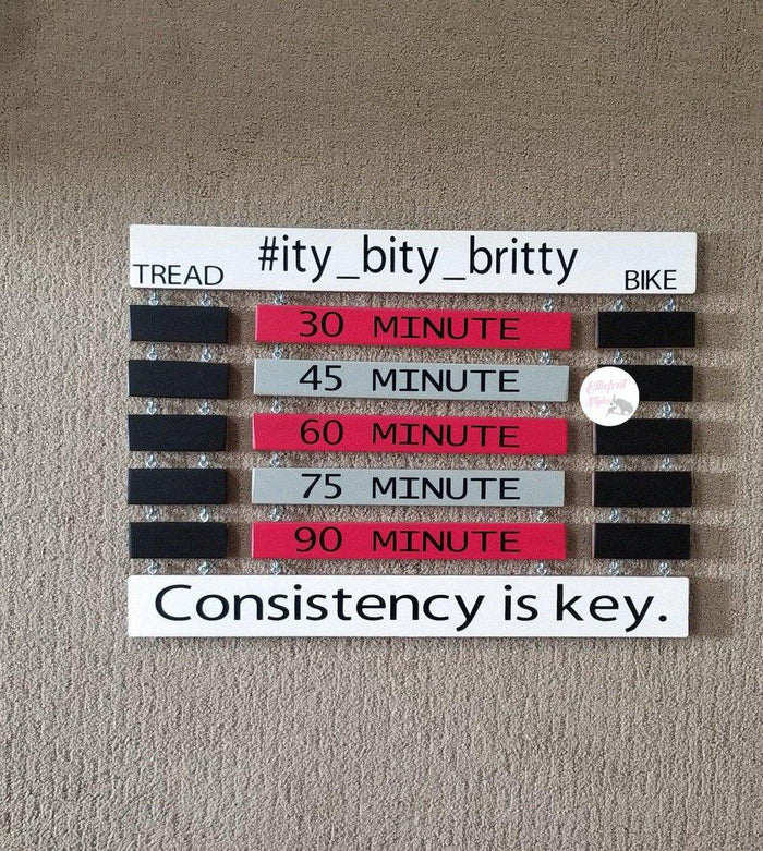 Indoor cycling performance tracker board for home gym motivation