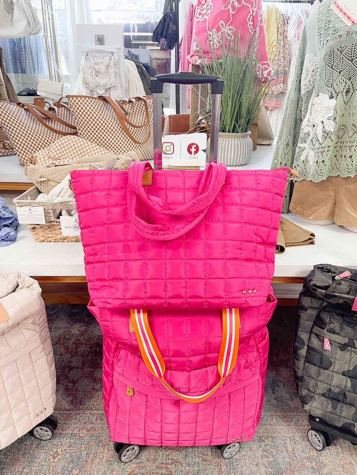 Day Dreamer Quilted Tote Bag-Pink