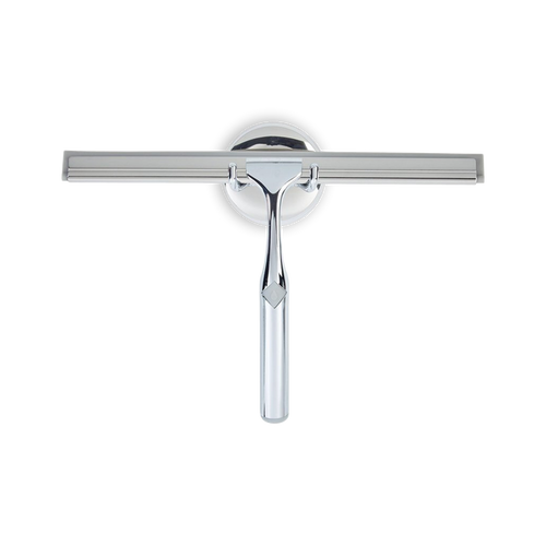 The Deluxe Shower Squeegee has a chrome plated, zinc diecast handle that is rust and tarnish free.