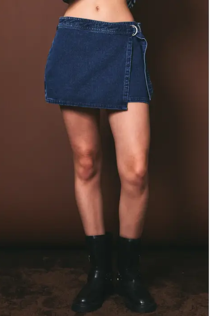 Denim Wrap Skirt