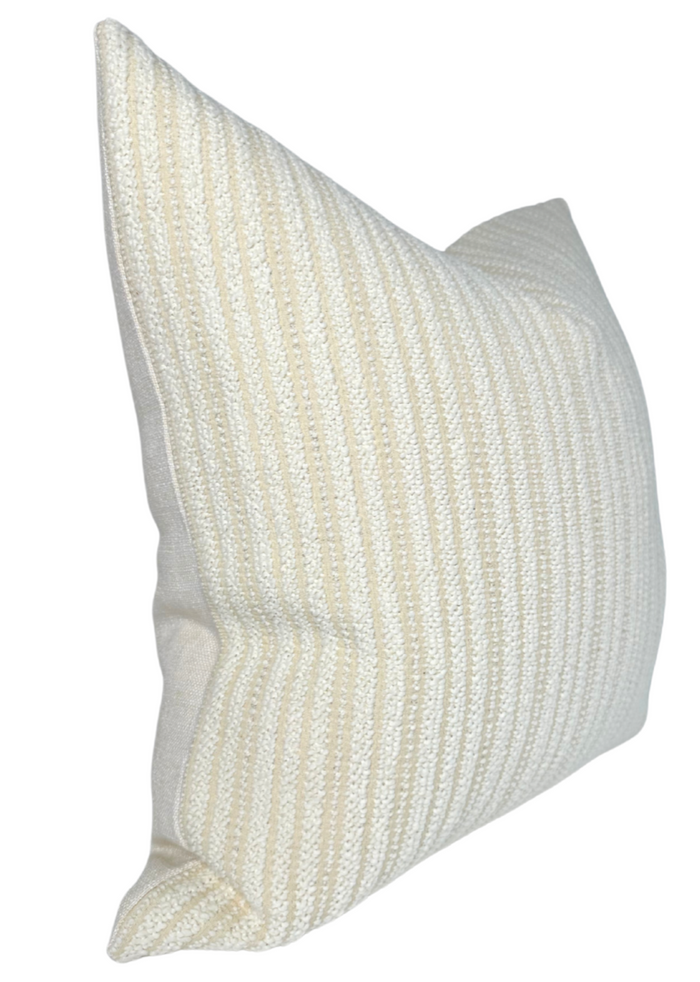 Divide Woven Pillow Cover in Ecru, Christopher Farr Textiles