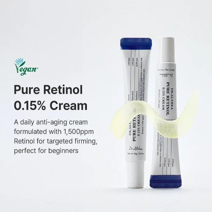 dr. althea pure retinol 0.15% cream infographic