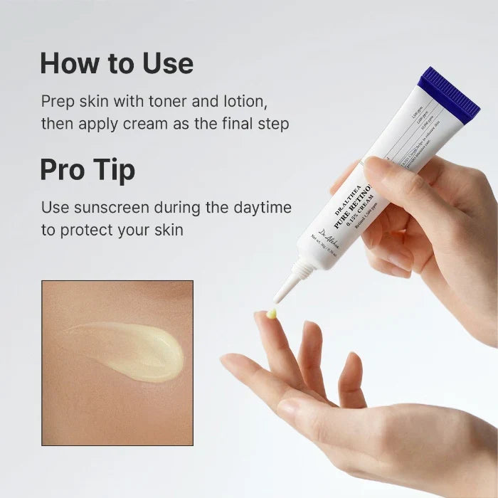dr. althea pure retinol 0.15% cream how to use