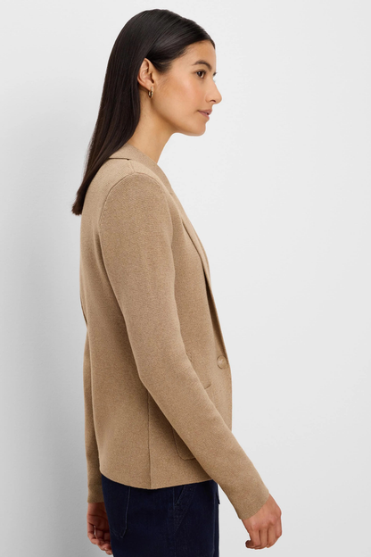 Elegant Knit Tailored Blazer, Oak