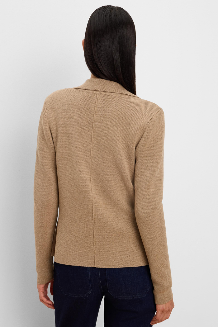 Elegant Knit Tailored Blazer, Oak