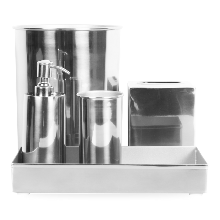 Characterized by its clean design and sleek silhouettes, the Essential Collection features an effortlessly elegant polished nickel finish that will elevate any bathroom or kitchen