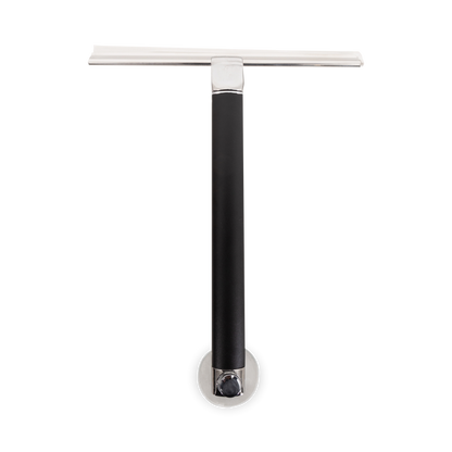 Ergonomically curved handle extends squeegee to 18" for hard to reach shower doors and enclosures.