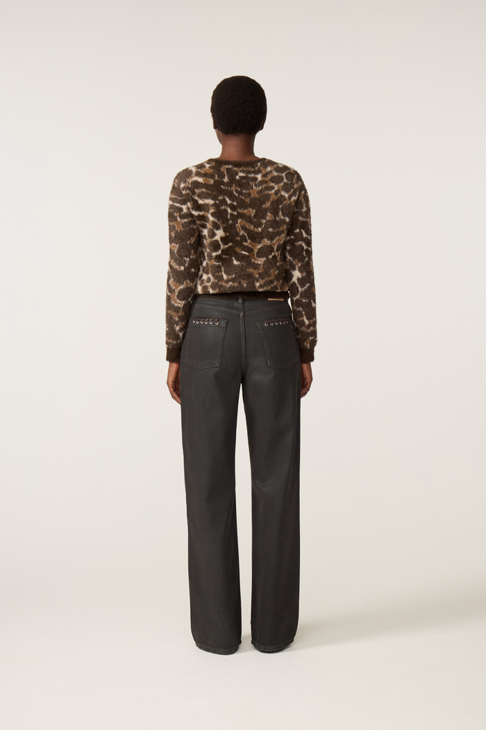 Fabienne Chapot Henry Leopard Cardigan Toffee/Camel Club back view Shop Fabienne Chapot at Dotique