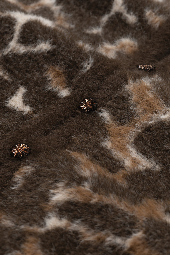 Fabienne Chapot Henry Leopard Cardigan Toffee/Camel Club button detail Fabienne Chapot Shop Fabienne Chapot at Dotique