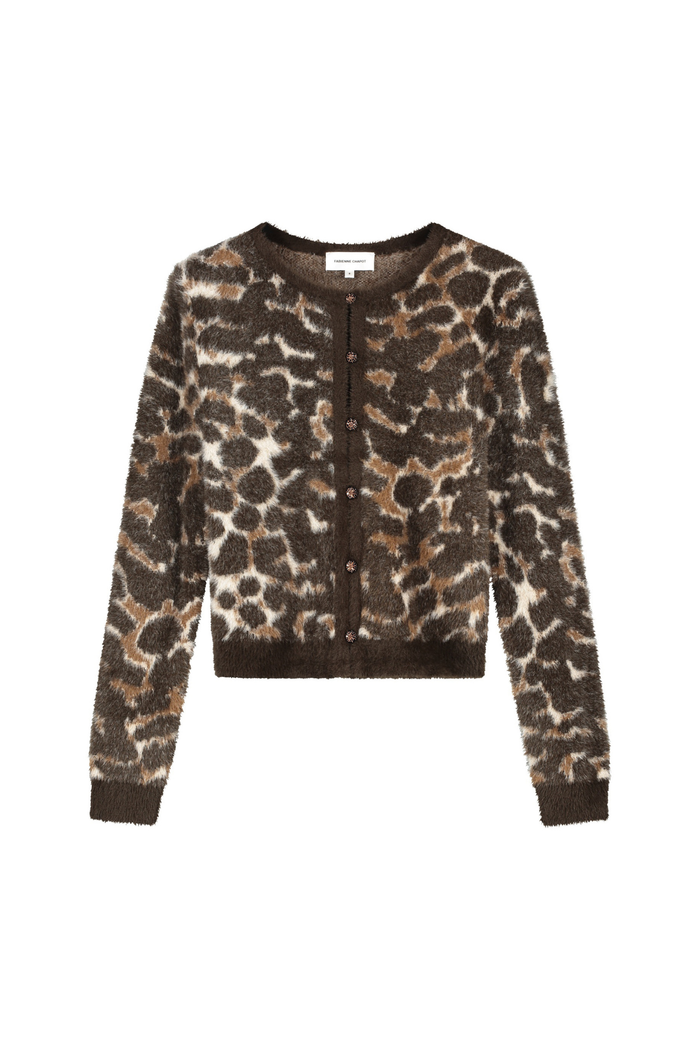 Fabienne Chapot Henry Leopard Cardigan Toffee/Camel Club front view by Fabienne Chapot Shop Fabienne Chapot at Dotique
