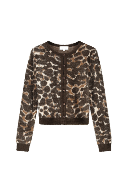 Fabienne Chapot Henry Leopard Cardigan Toffee/Camel Club front view by Fabienne Chapot Shop Fabienne Chapot at Dotique