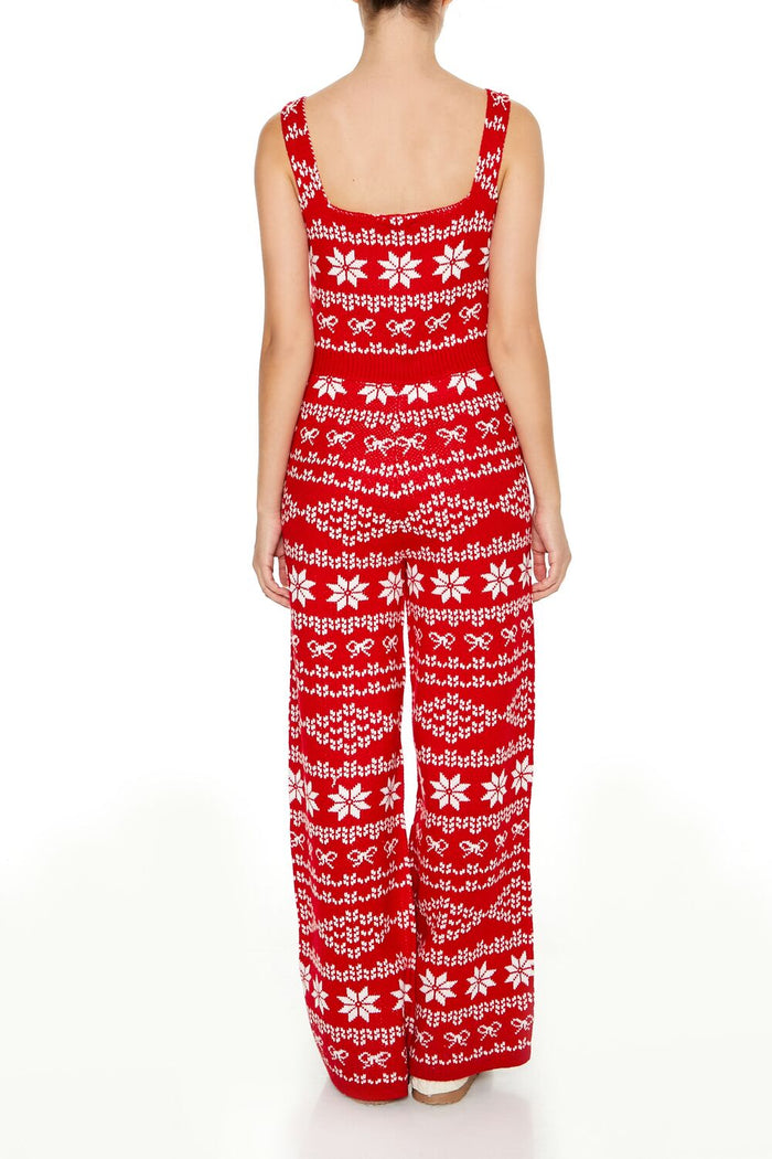 Fair Isle Sweater-Knit Jumpsuit