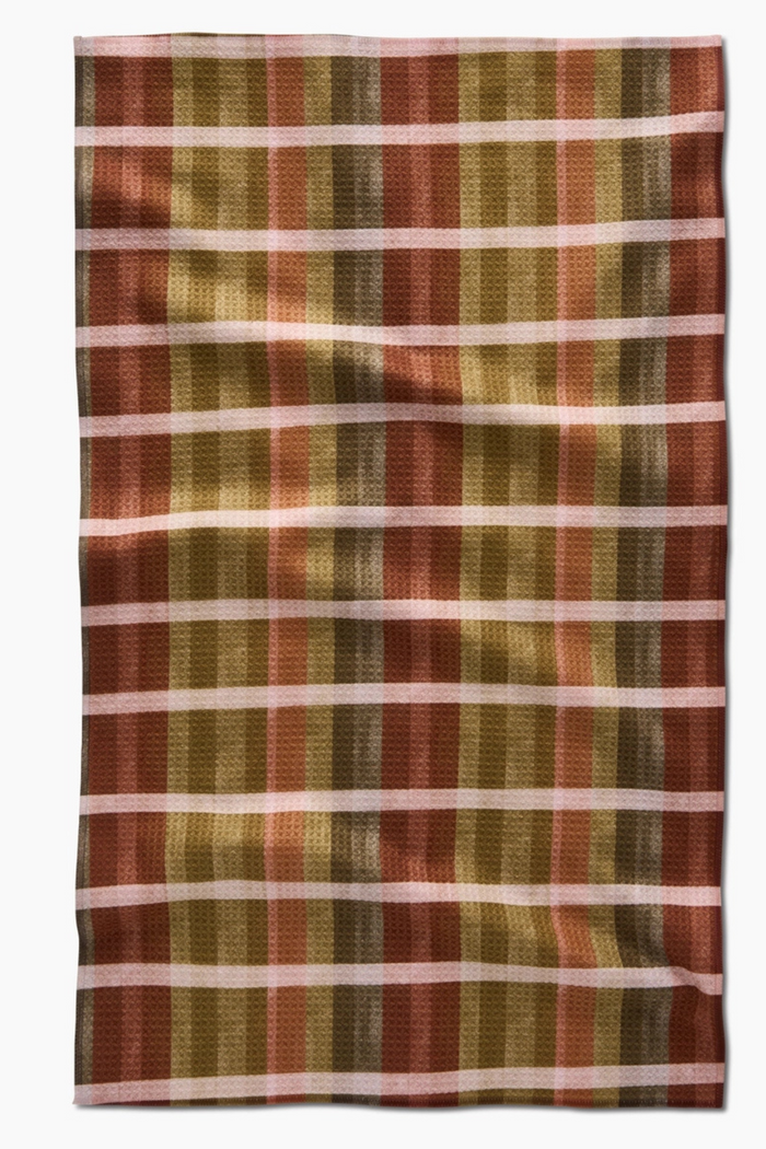 Fall Harvest Stripes Geometry Tea Towel