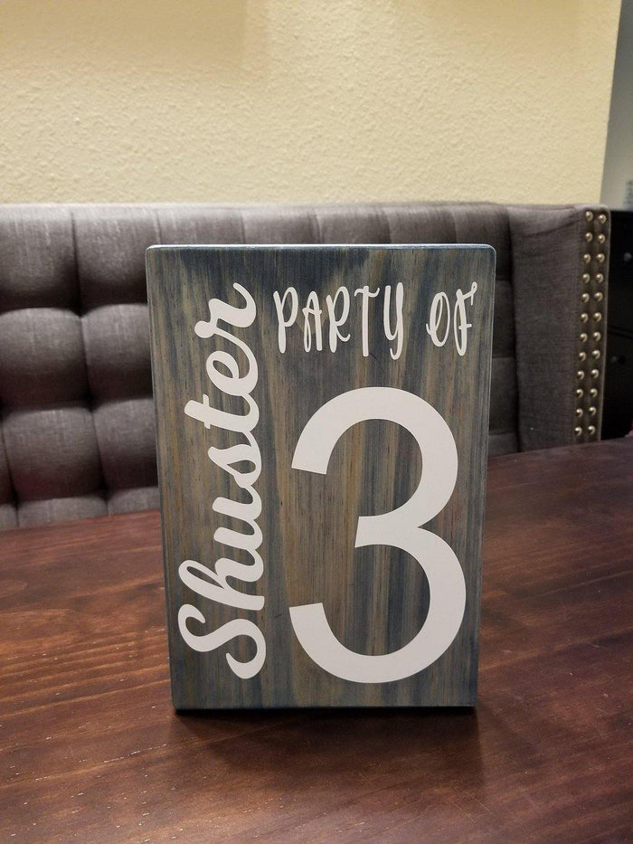 Family Name Party Of | Wooden Shelf or Wall Sign | Unique Gift Ideas | Wood Block Sign | Party of 3 | Party of 4 - Elliefont Styles