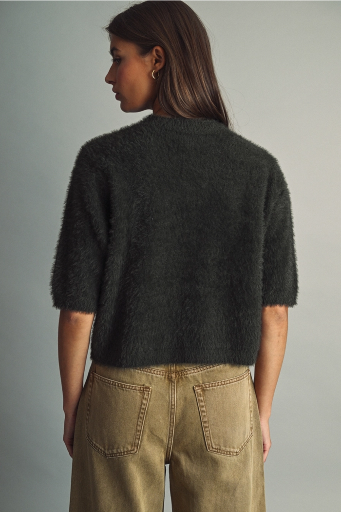 Faux Fur Sweater, Green