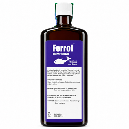 Ferrol Compound Liquid Tonic 500ml front of glass bottle