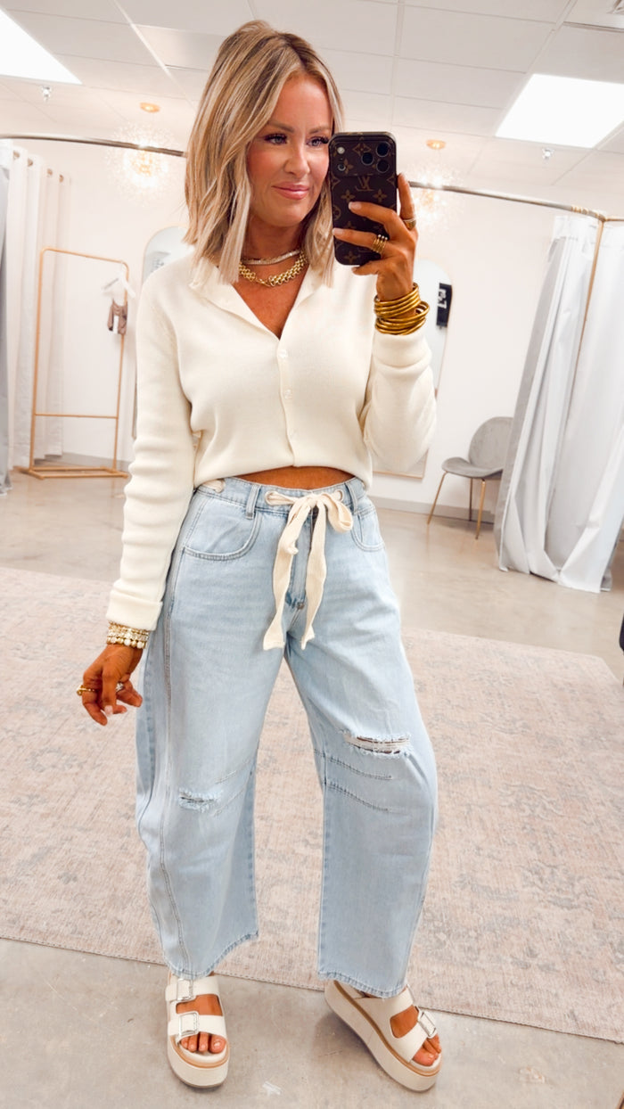-FINAL SALE- Coastal Drift Cardigan-Cream