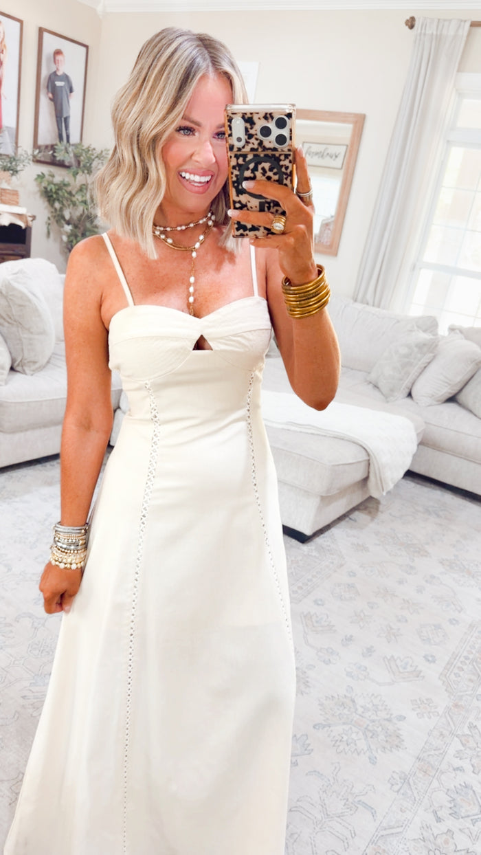 -FINAL SALE- Isla Breeze Maxi Dress-Ecru