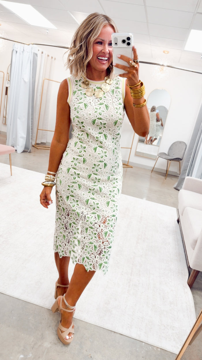 - FINAL SALE-The Berkley Floral Crochet Midi Dress