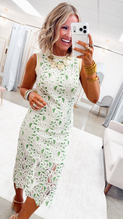 - FINAL SALE-The Berkley Floral Crochet Midi Dress