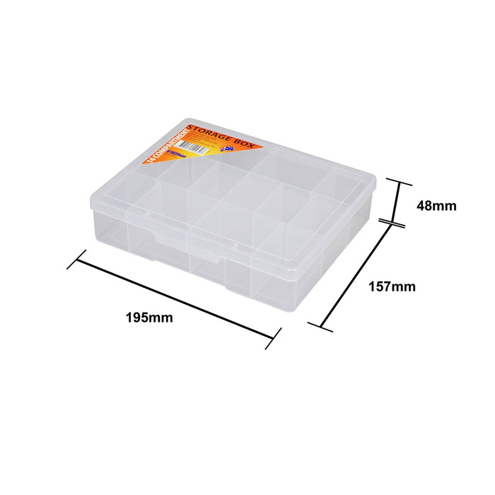 Fischer Medium Clear 14 Compartment Storage Box