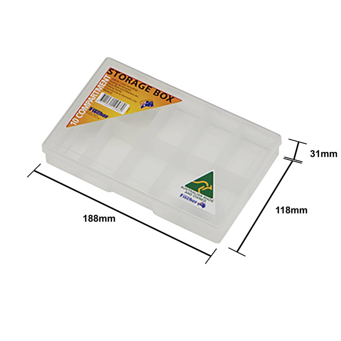 Fischer Small Clear 10 Compartment Storage Box