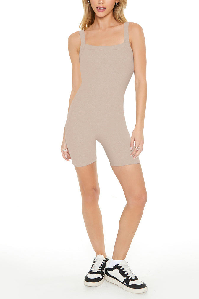 Fitted Rib-Knit Romper