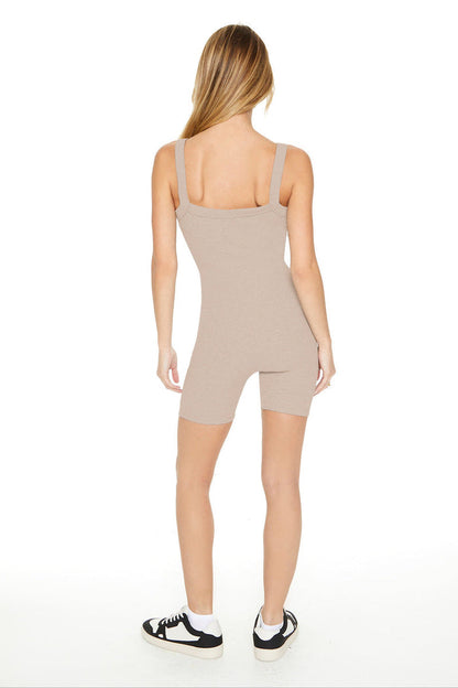 Fitted Rib-Knit Romper