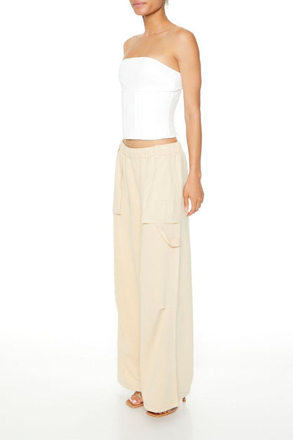 Fleece Wide-Leg Utility Pants