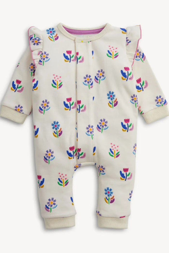 Floral Ivory French Terry Romper