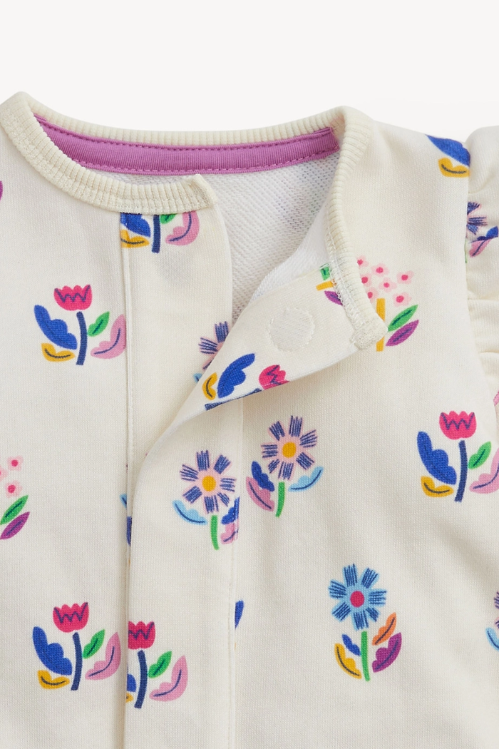 Floral Ivory French Terry Romper