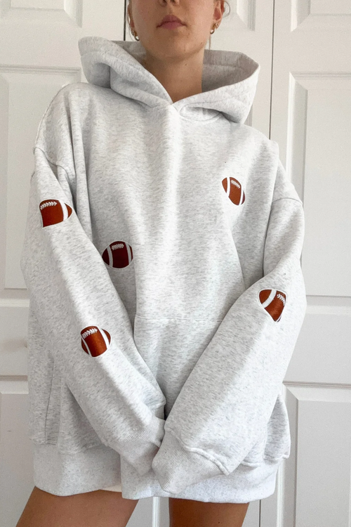 Football Game Day Embroidered Hoodie