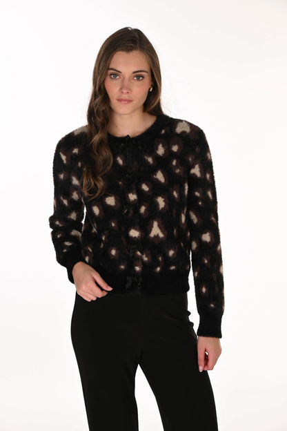 Frank Lyman 263756 Black/ Brown Cardigan by Frank Lyman Shop Frank Lyman at Dotique