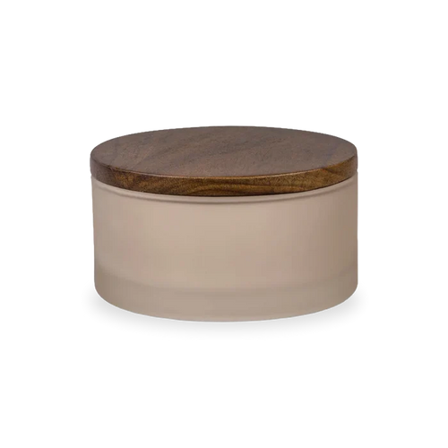Glass & Wood Jar With Lid