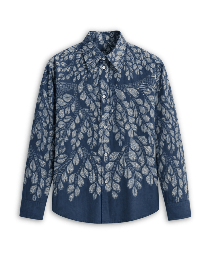 Gond Leaf — Shirt Men - Blue - Naymish Designs