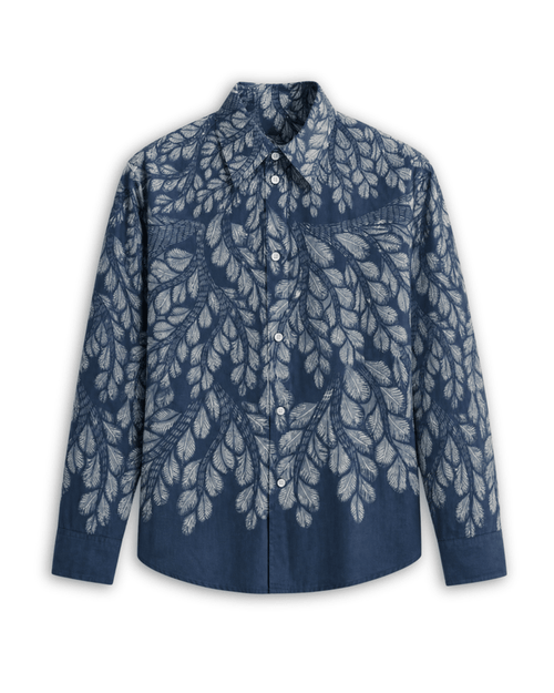 Gond Leaf — Shirt Men - Blue - Naymish Designs