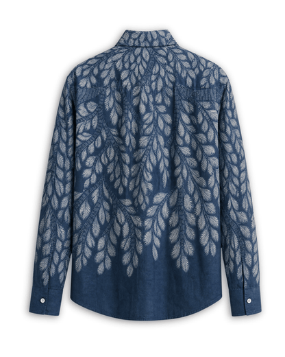 Gond Leaf — Shirt Men - Blue - Naymish Designs