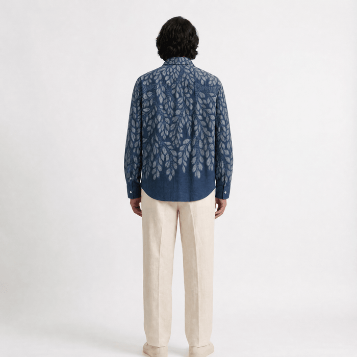 Gond Leaf — Shirt Men - Blue - Naymish Designs