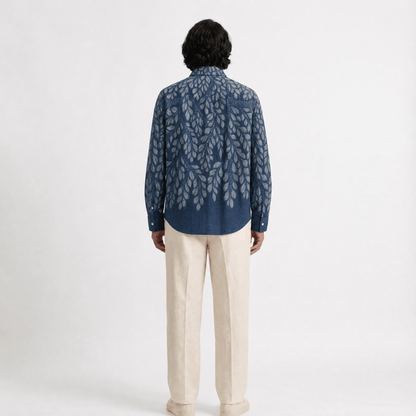 Gond Leaf — Shirt Men - Blue - Naymish Designs
