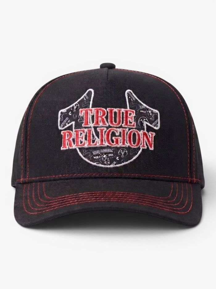 Gorra True Religion Horseshoe Negro Rojo