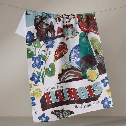 Greetings From Illinois Tea Towel