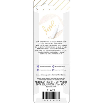 Heidi Swapp - Minc Glue Pens - Select Fine/Wide Tip. Add foil flakes, glitter or other special finishes! This package contains one Glue Pen choose Fine Tip or Wide Tip or both. Imported. Each sold separately. Available at Embellish Away located in Bowmanville Ontario Canada.