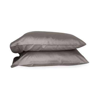 An elegant row of open hemstitching frames this silky, soft sateen collection.