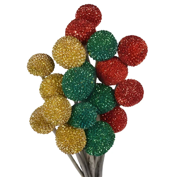 Holiday Glitter Airbrushed Craspedia Billy Balls