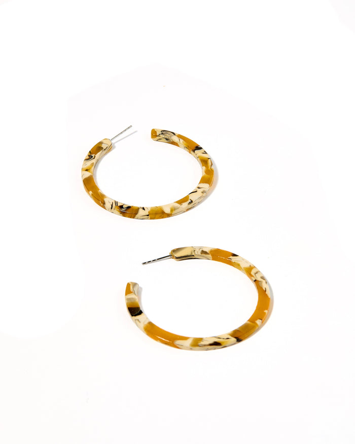 Holly Medium Hoop Earrings Mustard