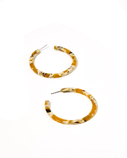 Holly Medium Hoop Earrings Mustard