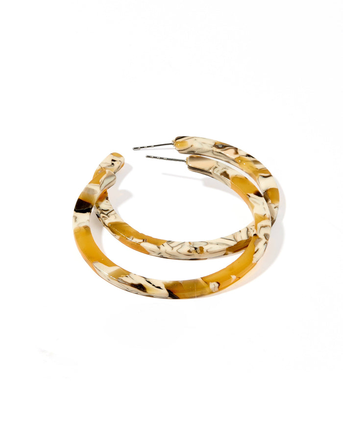 Holly Medium Hoop Earrings Mustard