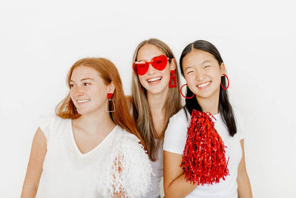 Holly Mega Hoop Earrings -Red