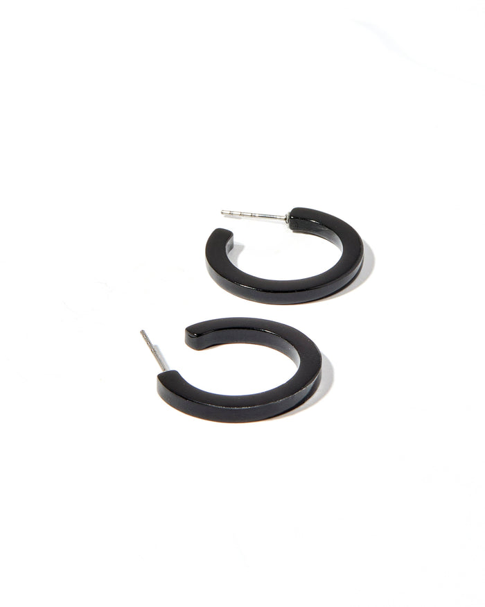 Holly Mini Hoop Earrings - True Black